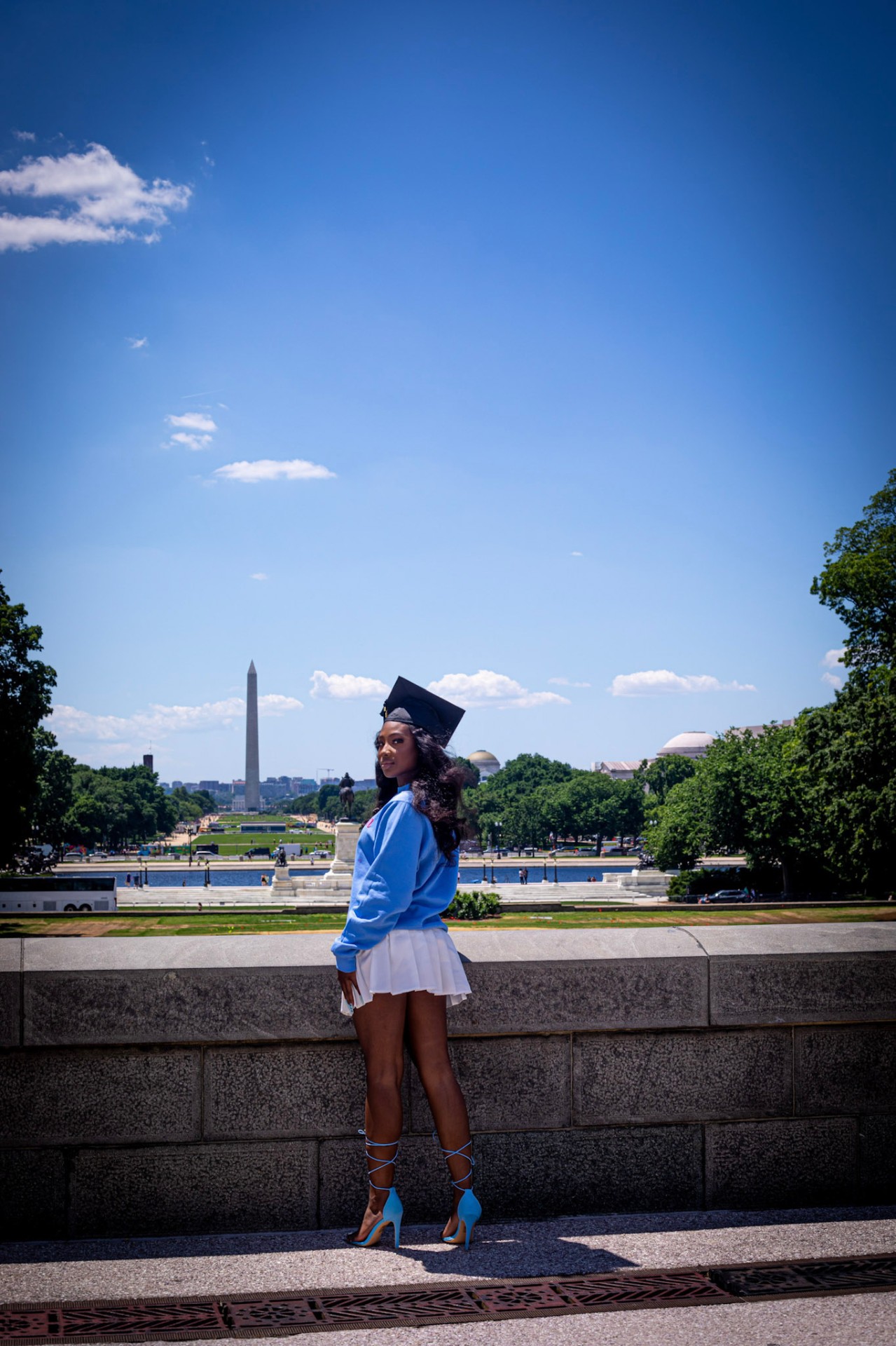 Graduation portrait with the Washington Monument