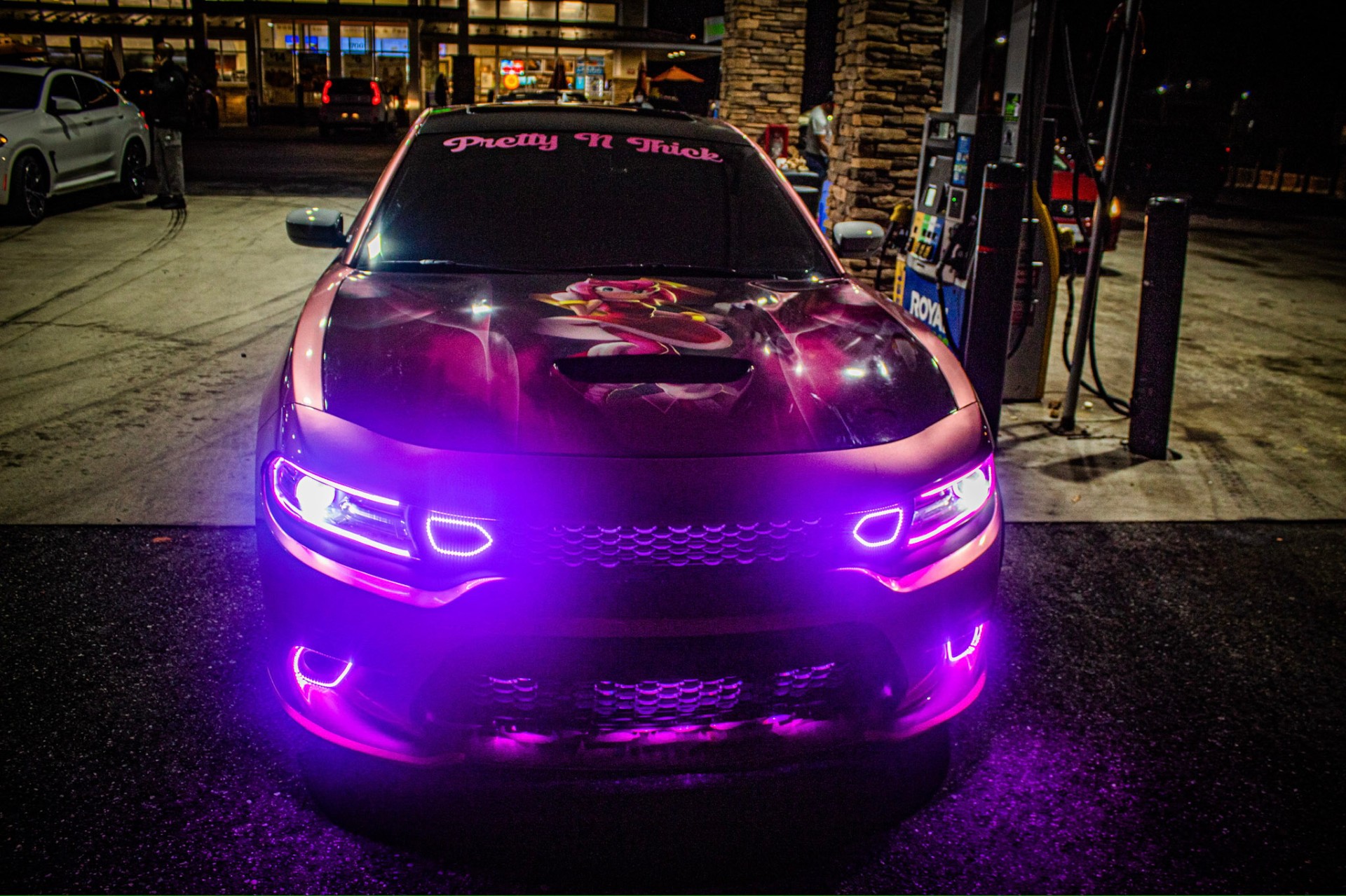 Charger front end with neon underglow